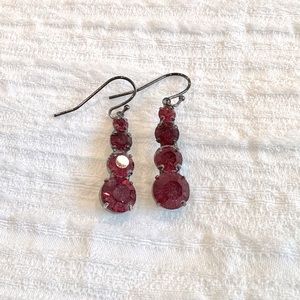 3/$15 Red crystal drop earrings